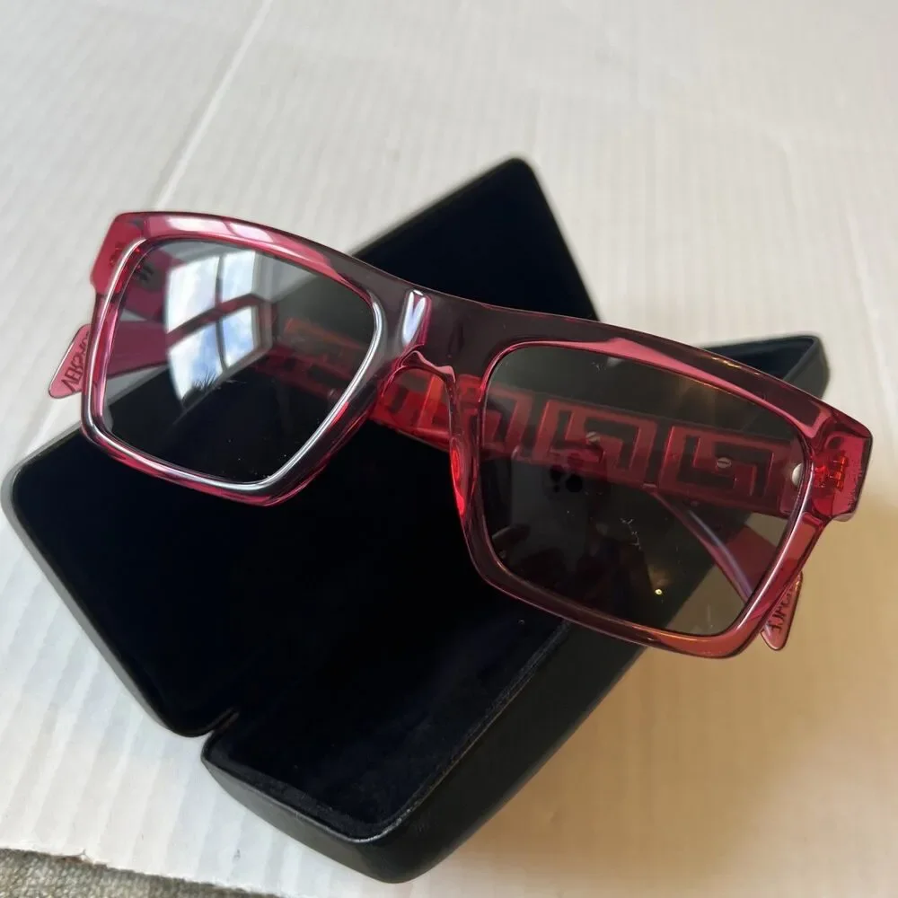 Versace VE4445 5409/1 Transparent Red Gray Sunglasses  NWT